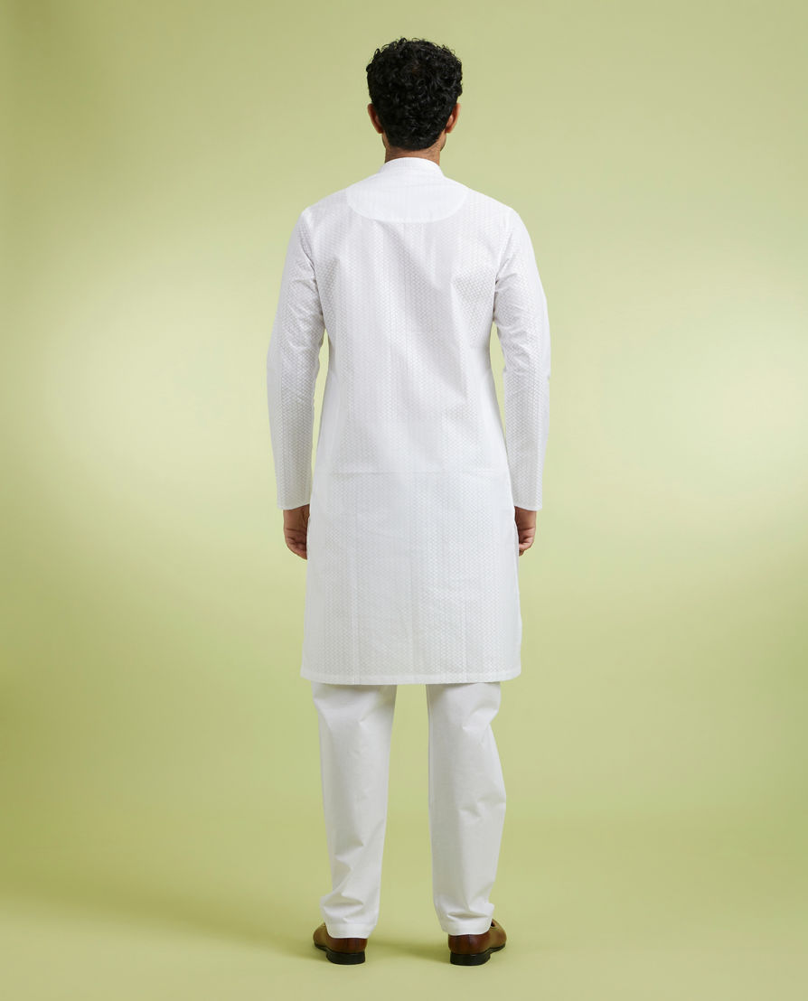 Diwas Men White Cotton Festival Kurta