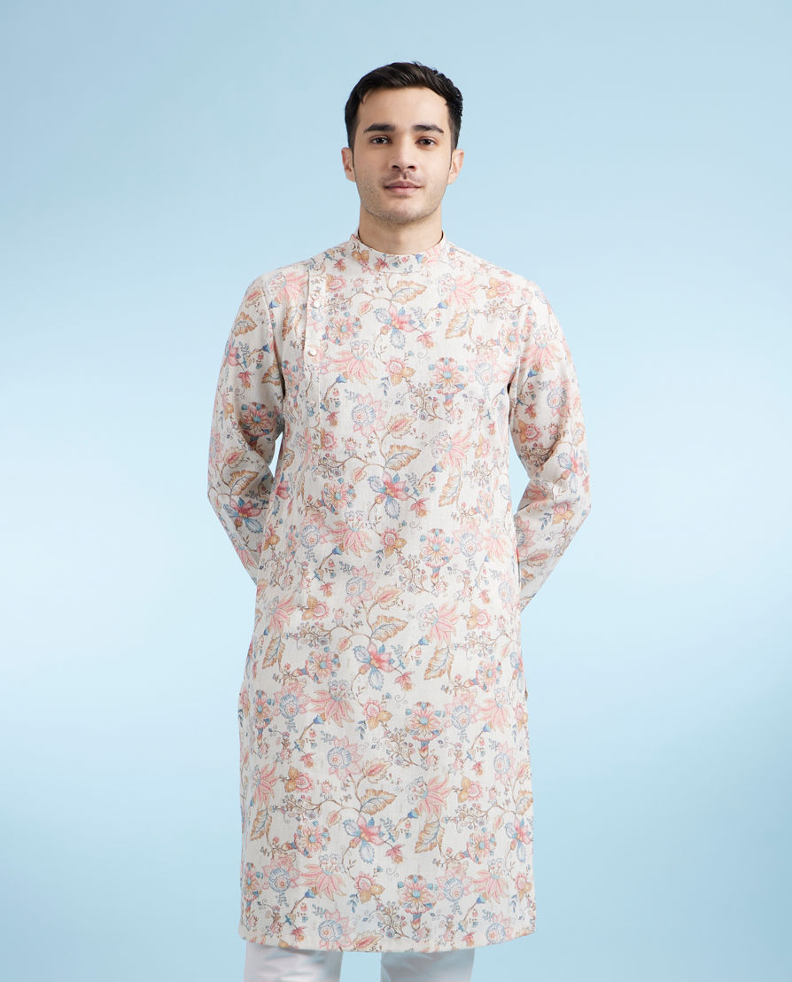 Diwas Men Cream Festive Kurta