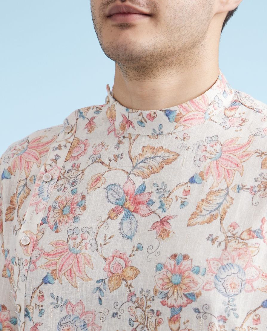 Diwas Men Cream Festive Kurta