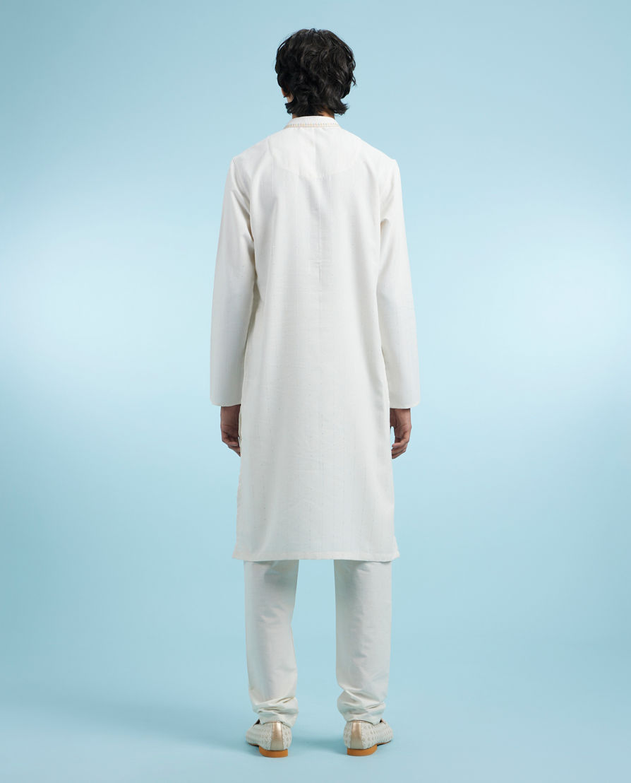 Diwas Men Cream-Colored Essence Kurta