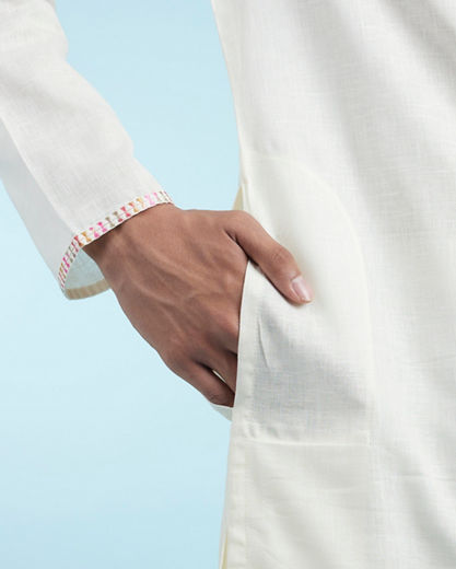 Diwas Men Elegant Cream Kurta