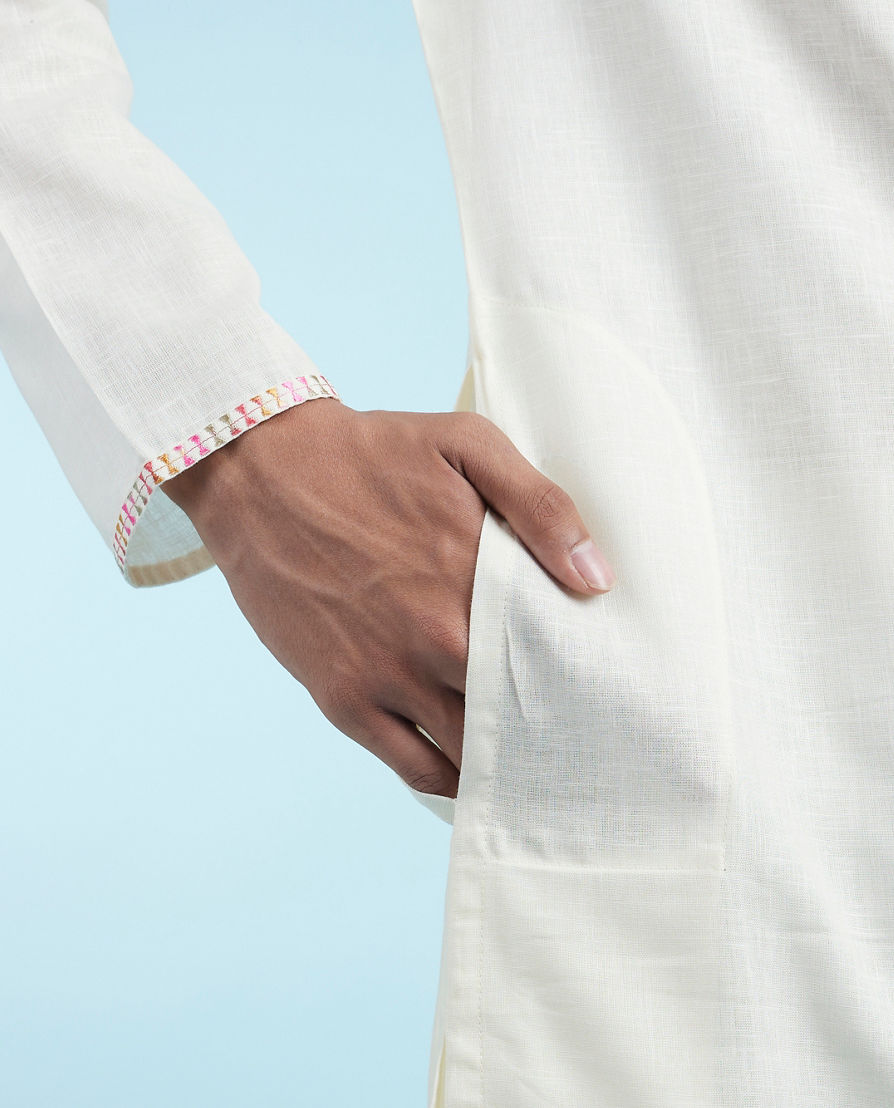 Diwas Men Elegant Cream Kurta