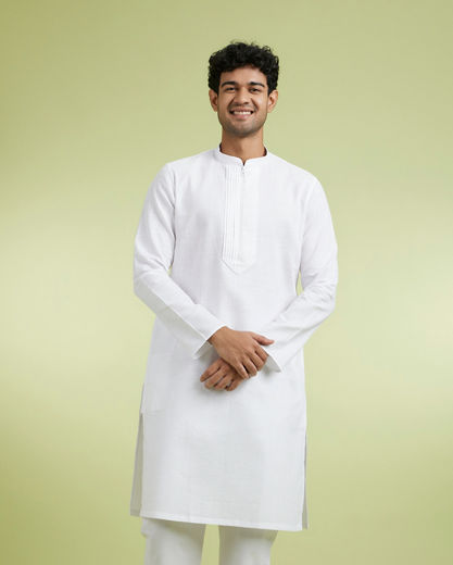 Diwas Men Elegant White Cotton Kurta