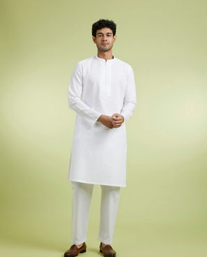Diwas Men Elegant White Cotton Kurta