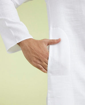 Diwas Men Elegant White Cotton Kurta