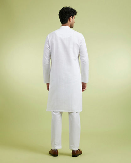 Diwas Men Elegant White Cotton Kurta