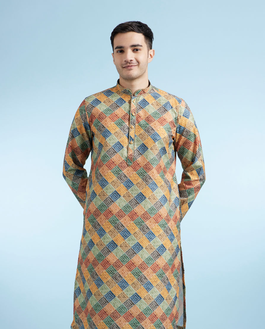 Diwas Men Mustard Cotton Charm Kurta