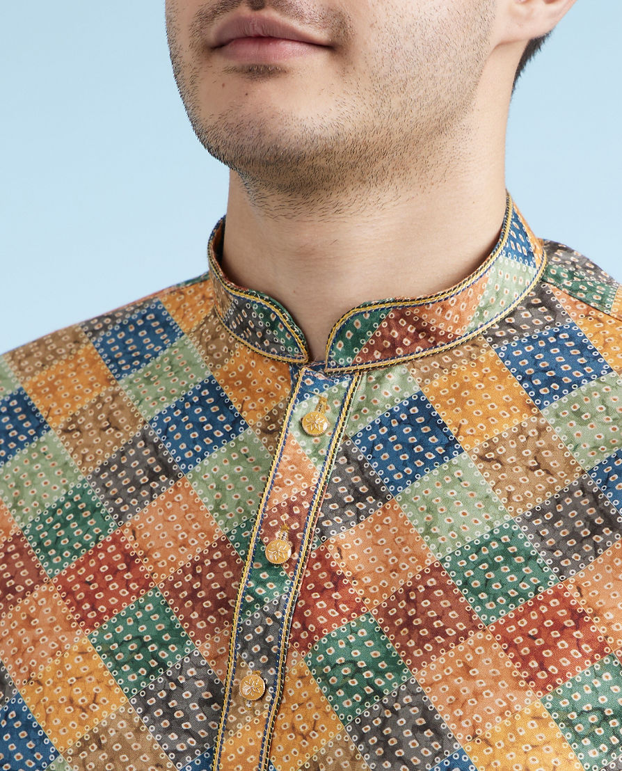 Diwas Men Mustard Cotton Charm Kurta