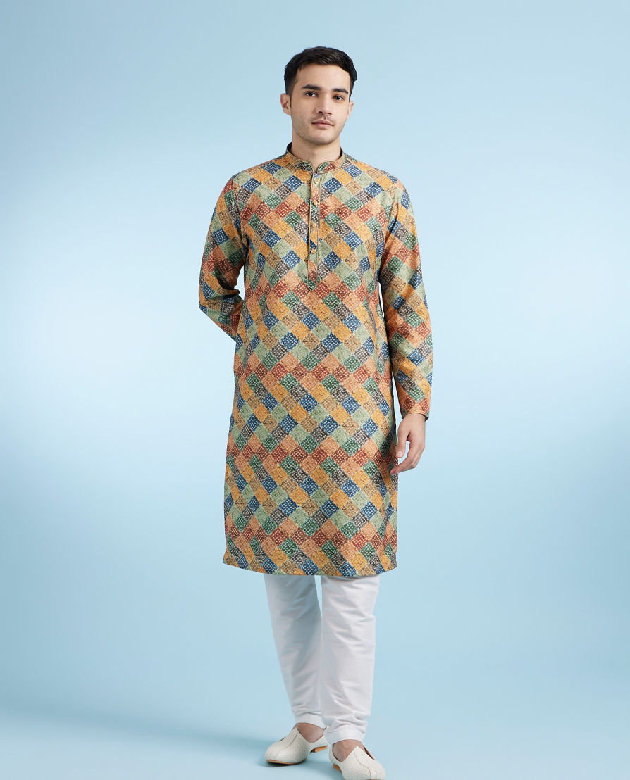 Diwas Men Mustard Cotton Charm Kurta