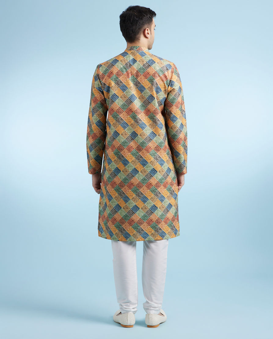 Diwas Men Mustard Cotton Charm Kurta