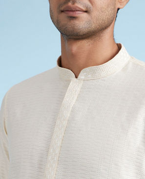 Diwas Men Elegant Cream Festive Kurta