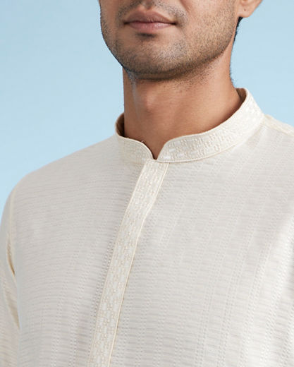 Diwas Men Elegant Cream Festive Kurta