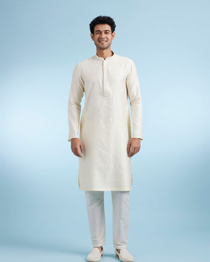 Diwas Men Elegant Cream Festive Kurta