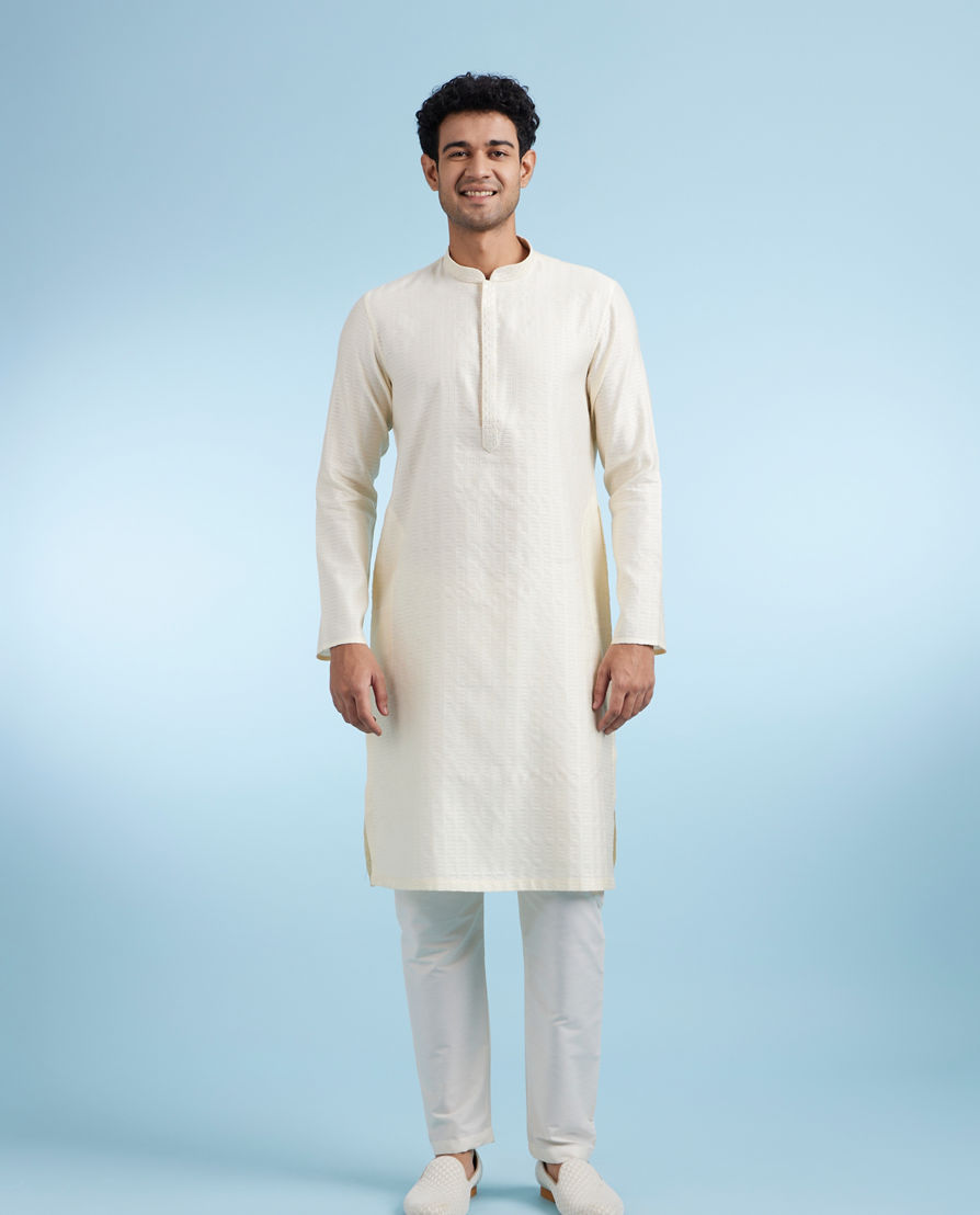 Diwas Men Elegant Cream Festive Kurta