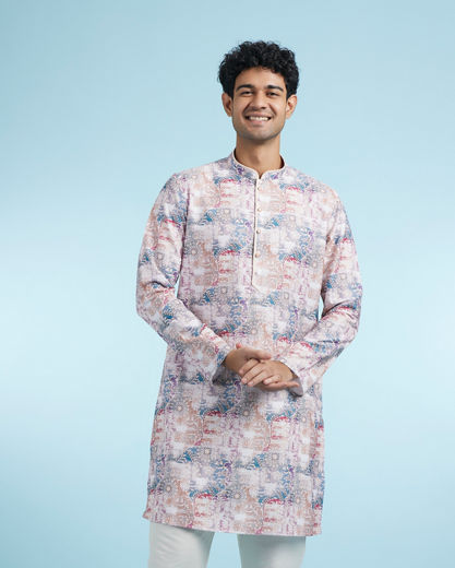 Diwas Men Pristine Peach Kurta