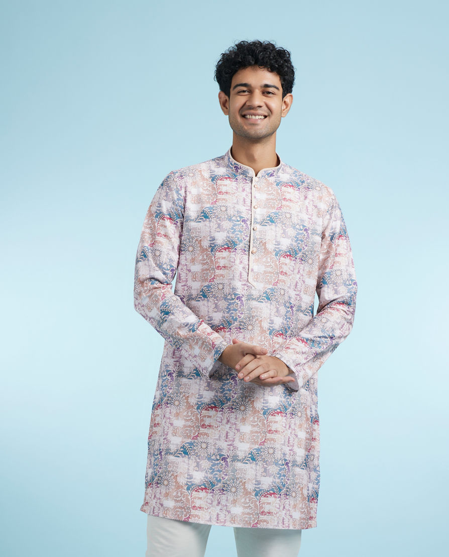 Diwas Men Pristine Peach Kurta