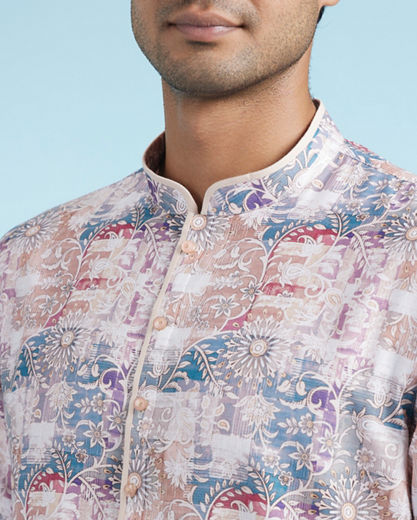 Diwas Men Pristine Peach Kurta