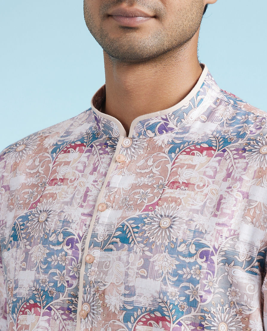 Diwas Men Pristine Peach Kurta