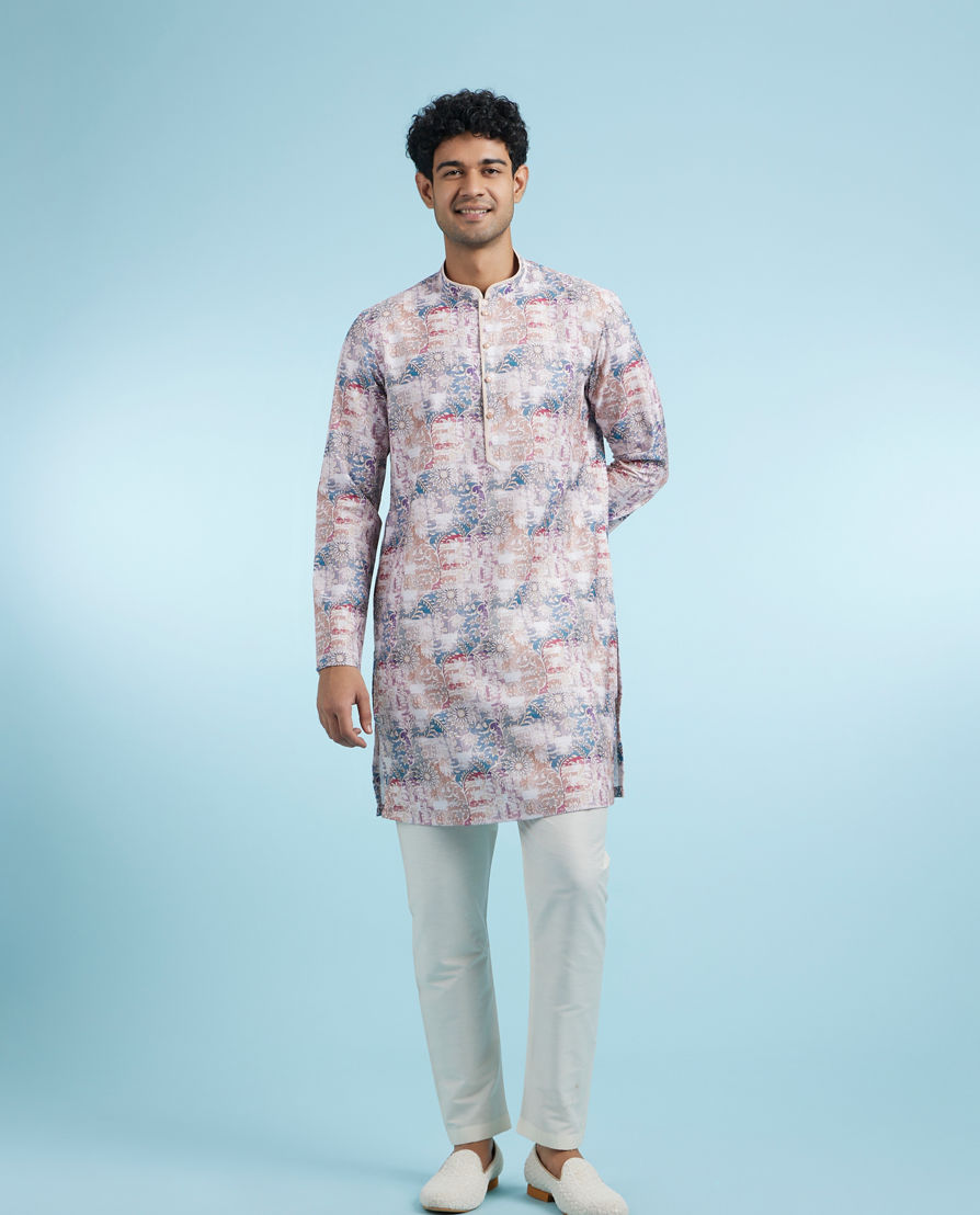 Diwas Men Pristine Peach Kurta