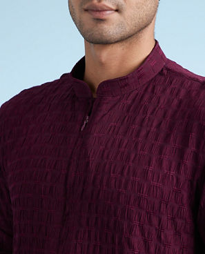 Diwas Men Wine Elegance Kurta