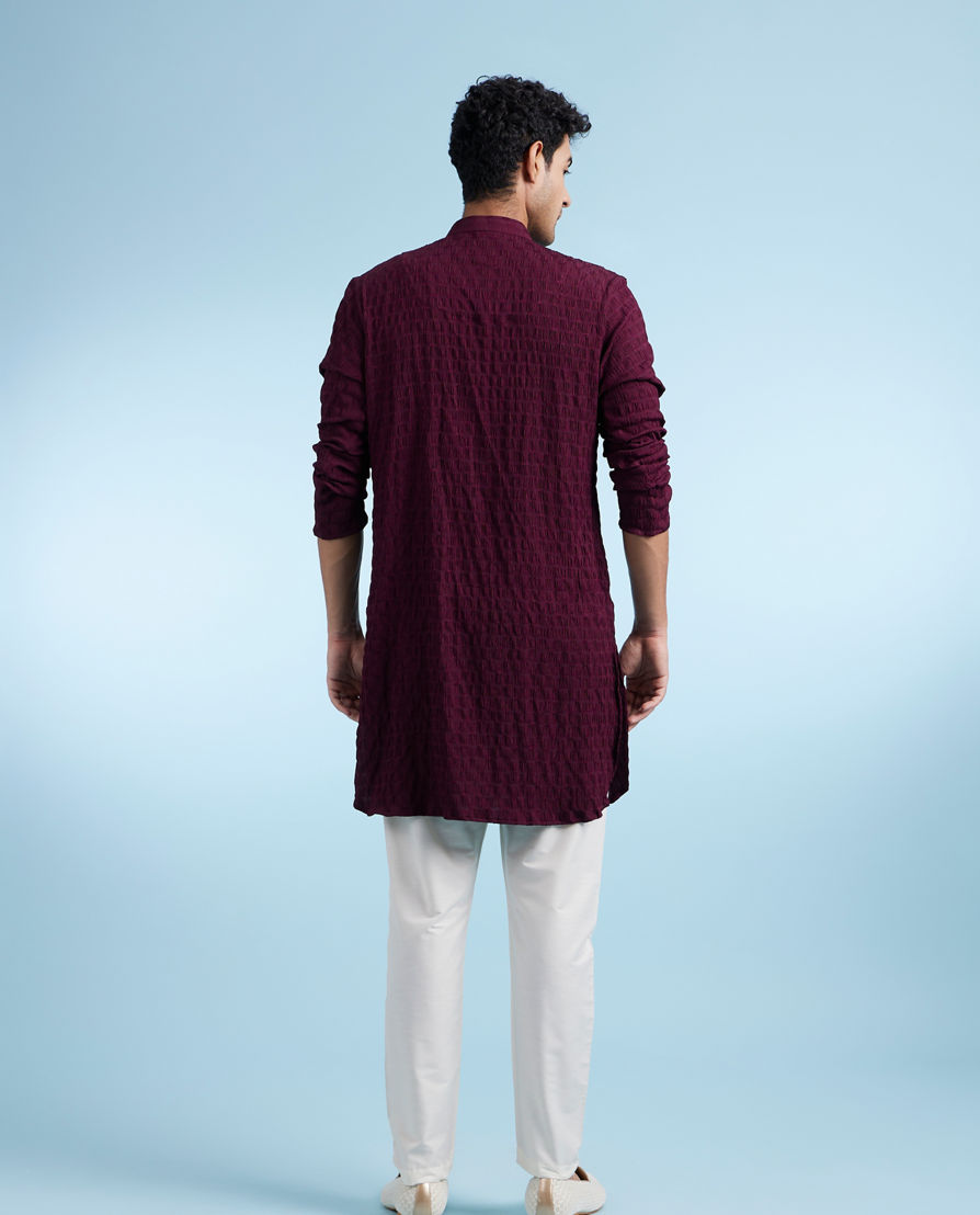 Diwas Men Wine Elegance Kurta