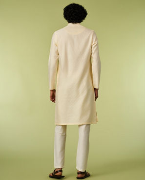 Diwas Men Cream Blended Viscose Kurta