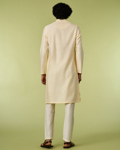 Diwas Men Cream Blended Viscose Kurta