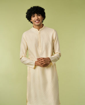 Diwas Men Cream Blended Viscose Kurta