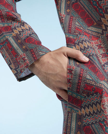 Diwas Men Rust Elegance Kurta