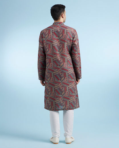 Diwas Men Rust Elegance Kurta