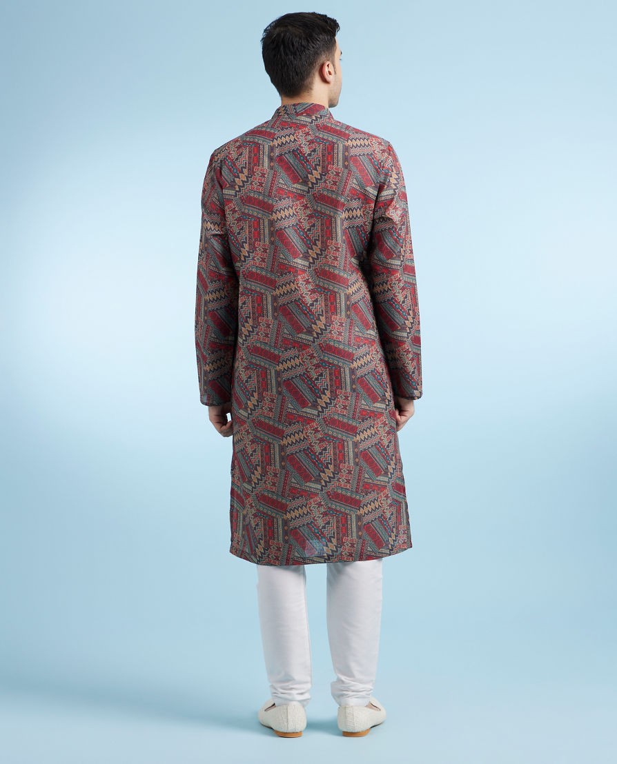 Diwas Men Rust Elegance Kurta
