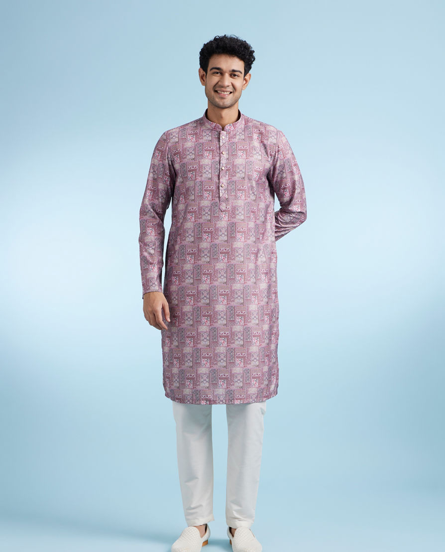 Diwas Men Dusty Pink Charm Kurta