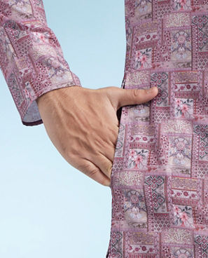Diwas Men Dusty Pink Charm Kurta