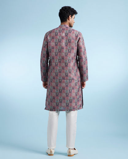 Diwas Men Dusty Pink Cotton Kurta