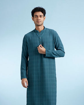 Diwas Men Teal Green Elegance Kurta