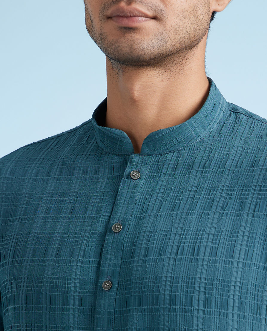 Diwas Men Teal Green Elegance Kurta