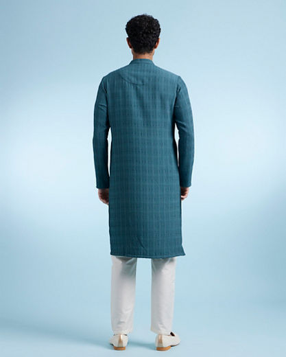 Diwas Men Teal Green Elegance Kurta