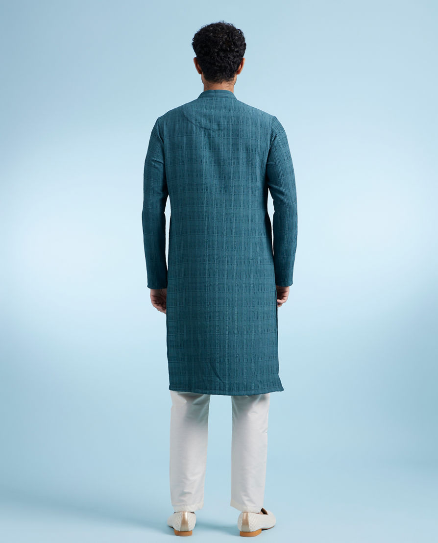 Diwas Men Teal Green Elegance Kurta