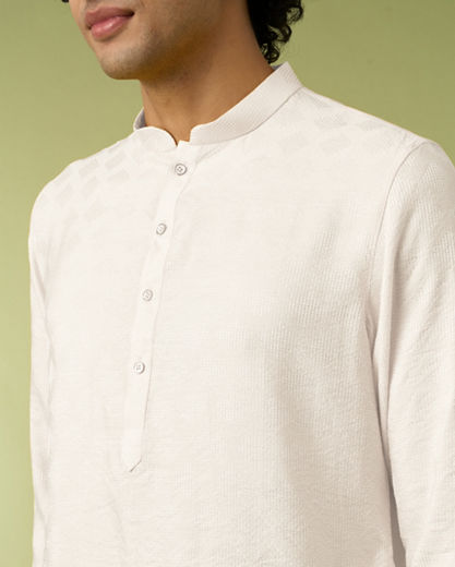 Diwas Men Cream Self-Textured Kurta