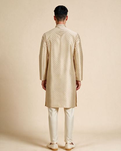Diwas Men Beige Silk Kurta