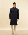 Manyavar Men Deep Blue Classic Kurta Set image number 2