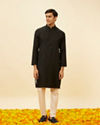 Manyavar Men Midnight Black Classic Kurta Set