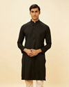 Manyavar Men Midnight Black Classic Kurta Set image number 0