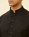 Manyavar Men Midnight Black Classic Kurta Set image number 1