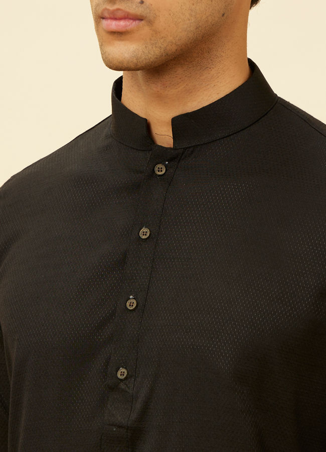 Manyavar Men Midnight Black Classic Kurta Set