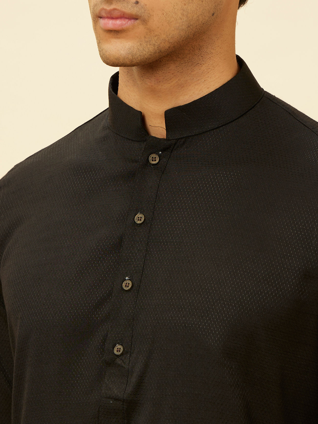 Manyavar Men Midnight Black Classic Kurta Set image number 1