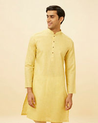 Manyavar Men Sunshine Yellow Classic Kurta Set