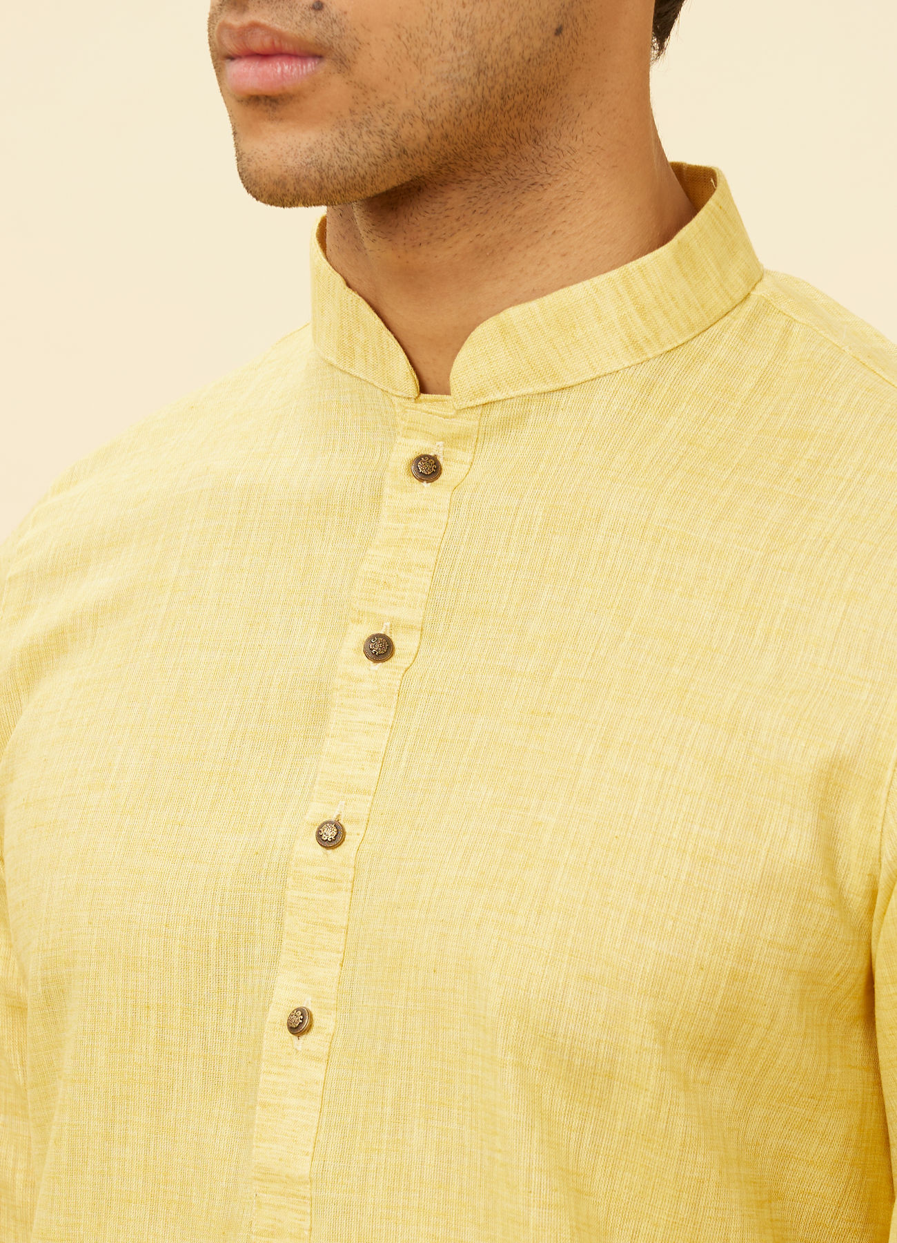 Manyavar Men Sunshine Yellow Classic Kurta Set