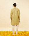 alt message - Manyavar Men Sage Green Angrakha Style Kurta Set image number 5