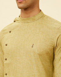 Manyavar Men Sage Green Angrakha Style Kurta Set